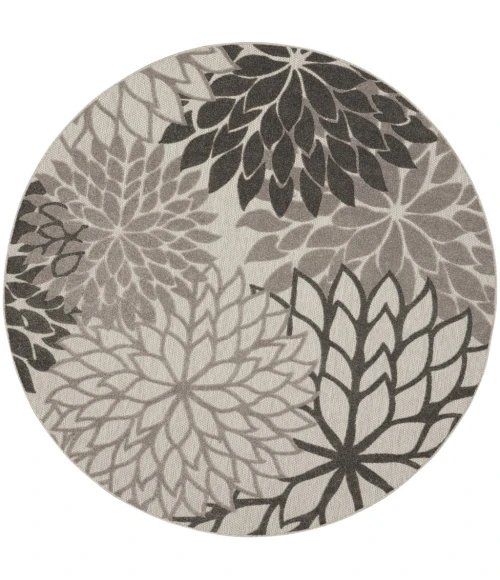 Nourison Aloha Round Area Rug ALH05-Silver Grey