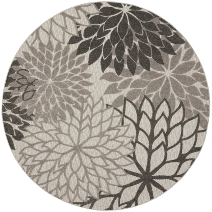 Nourison Aloha Round Area Rug ALH05-Silver Grey
