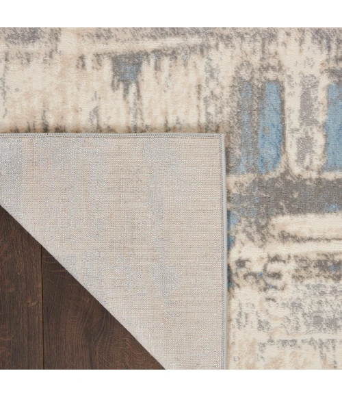 Nourison Solace Area Rug SLA07 Ivory/Grey/Blue 2'3" x 7'3"