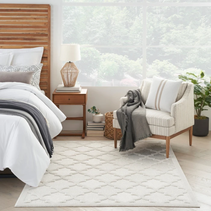Nourison Easy Care Area Rug NES01 Ivory/White