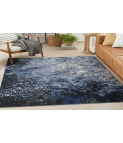 Nourison Home Passion PSN10 Light Blue Black 6 ft. X 9 ft. Area Rug