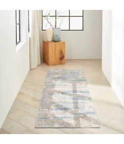 Calvin Klein CK950 Rush CK951 Blue Beige 2 ft. 3 in. X 7 ft. 3 in. Area Rug