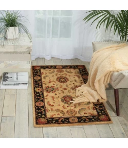 Nourison Home Living Treasures LI04 Ivory/Black 3 ft. 6 in. X 5 ft. 6 in. Area Rug