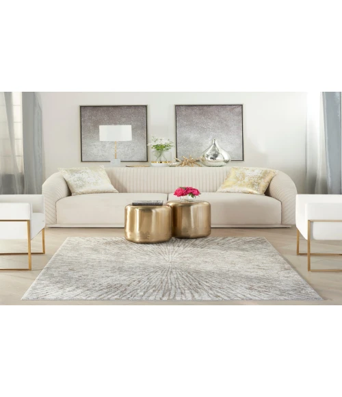 Inspire Me! Home Décor Metallic Grey Mocha MTL01 6 ft. X 9 ft. Rectangle Rug