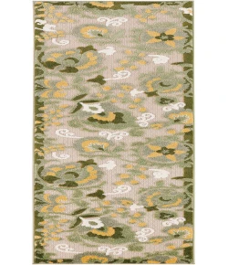Nourison Home Aloha ALH17 Ivory Green 2 ft. 3 in. X 8 ft. Area Rug