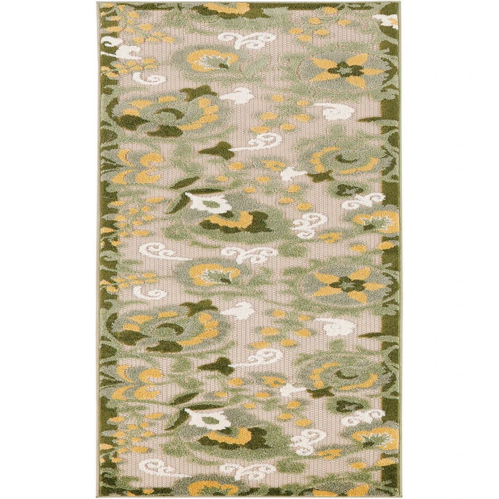 Nourison Aloha Ivory Green ALH17 2 ft. 3 in. X 8 ft. Rectangle Rug