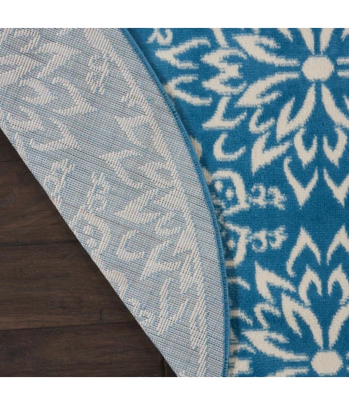 Nourison Jubilant Round Area Rug JUB06-Ivory/Blue