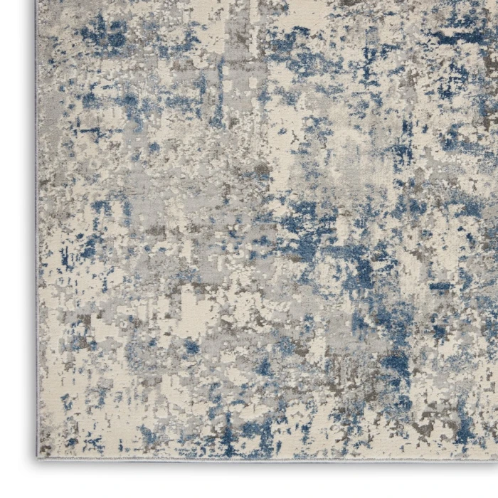 Nourison Rustic Textures Area Rug RUS07-Ivory/Grey-blue