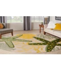 Nourison Aloha Green Yellow ALH24 5 ft. 3 in. Round Rug