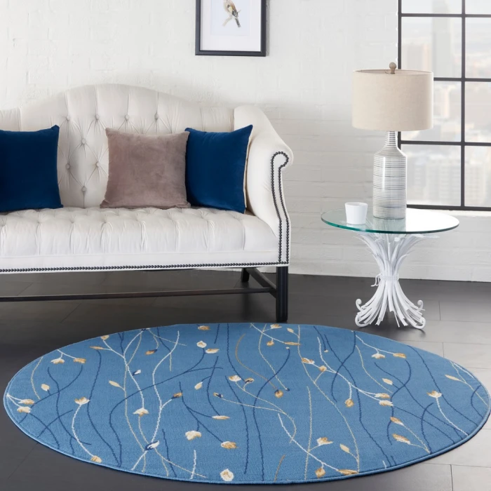 Nourison Grafix Round Area Rug GRF15-Light Blue