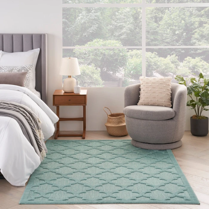 Nourison Easy Care Area Rug NES01 Aqua/Teal