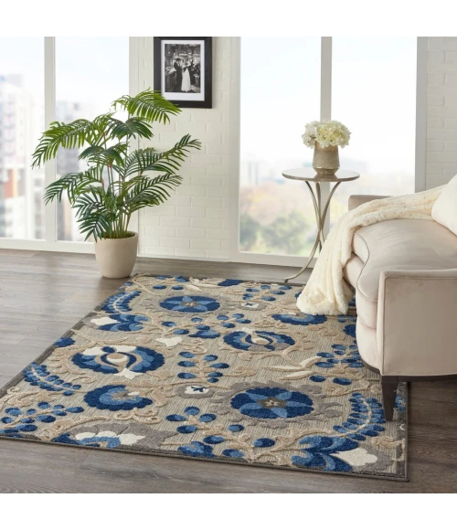 Nourison Aloha Area Rug ALH17-Natural/Blue