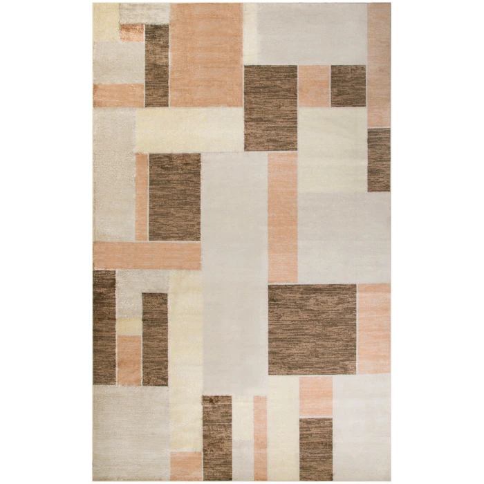 Nourison Astra Machine Washable Beige Multicolor ASW09 6 ft. 7 in. X 9 ft. Rectangle Rug