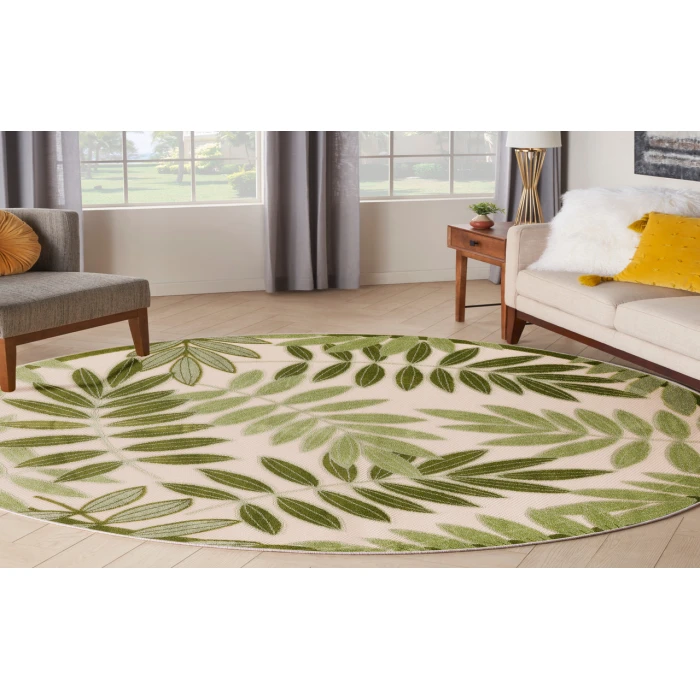 Nourison Aloha Ivory Green ALH18 7 ft. 10 in. Round Rug