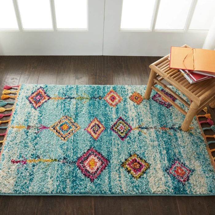 Nourison Nomad Aqua NMD04 2ft.2in. x 4ft. Rect. Rug