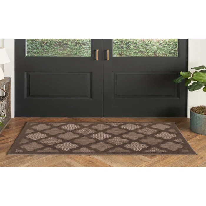 Nourison Easy Care Brown NES01 2 ft. X 4 ft. Rectangle Rug