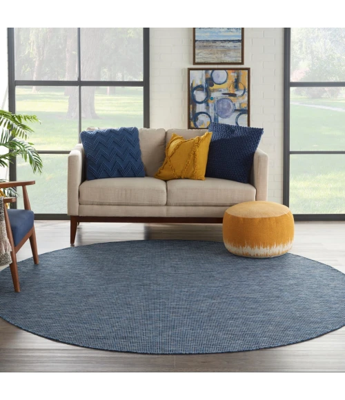 Nourison Positano Round Area Rug POS01-Navy Blue