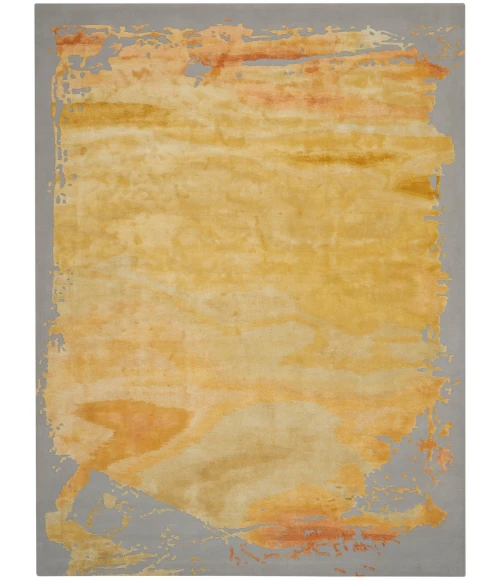 Nourison Prismatic Area Rug PRS19 Grey/Gold 9'9" x 13'9"