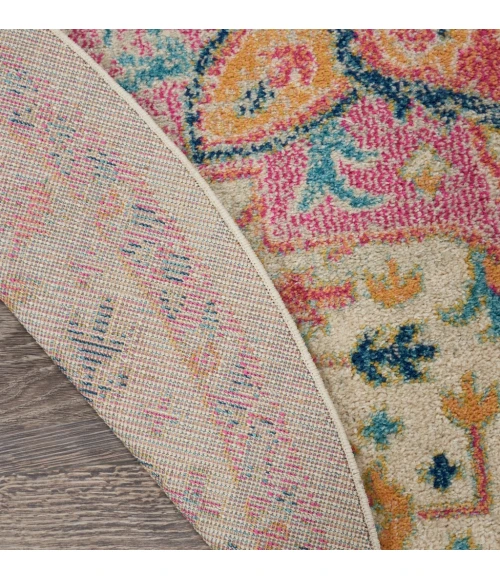 Nourison Passion Round Area Rug PSN25-Ivory/Pink