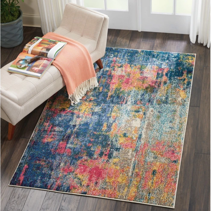 Nourison Celestial Area Rug CES09-Blue/Yellow