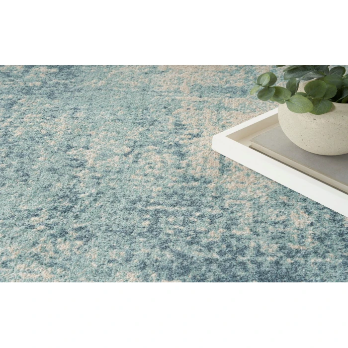 Nourison Astra Machine Washable Blue Ivory ASW07 4 ft. X 6 ft. Rectangle Rug