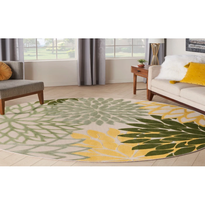 Nourison Aloha Green Multicolor ALH05 7 ft. 10 in. Round Rug
