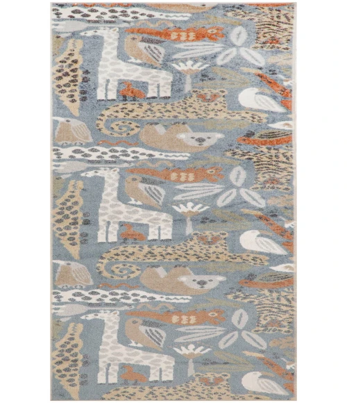 Nourison Astra Machine Washable Multicolor ASW01 2 ft. 2 in. X 8 ft. Rectangle Rug