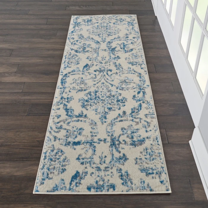 Nourison Jubilant Runner Area Rug JUB09-Ivory/Blue