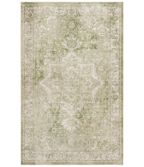 Nourison Astra Machine Washable Ivory Green ASW12 3 ft. 3 in. X 5 ft. Rectangle Rug