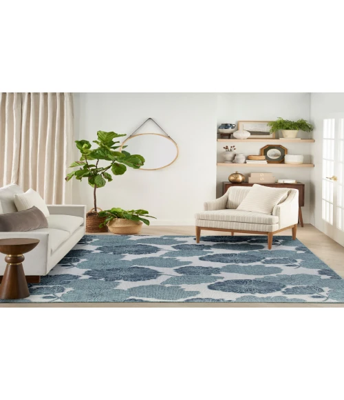 Nourison Garden Oasis Blue GOA04 9 ft. X 12 ft. Rectangle Rug