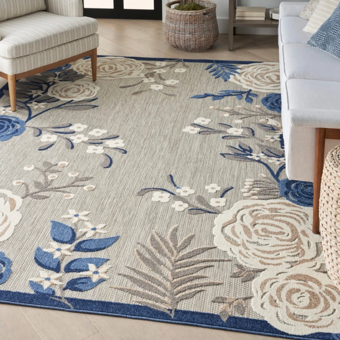 Nourison Aloha Area Rug ALH32 Blue Grey