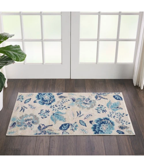Nourison Tranquil Area Rug TRA02-Ivory/Light Blue