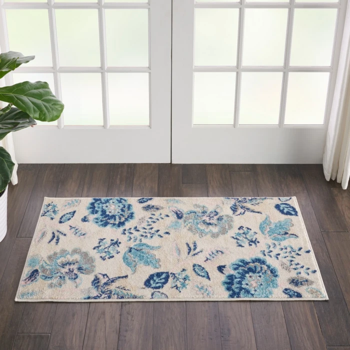 Nourison Tranquil Area Rug TRA02-Ivory/Light Blue