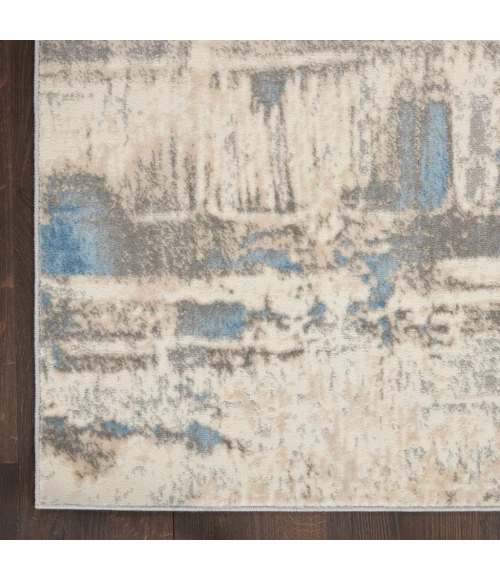 Nourison Solace Ivory/Grey/Blue Area Rug SLA07-Ivory/Grey/Blue