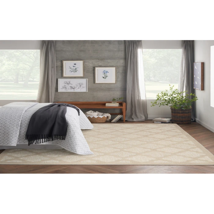 Nourison Easy Care Cream NES01 9 ft. X 12 ft. Rectangle Rug