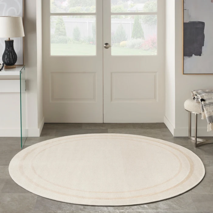 Nourison Home Nourison Essentials Ivory Gold NRE02 6 ft. Round Rug
