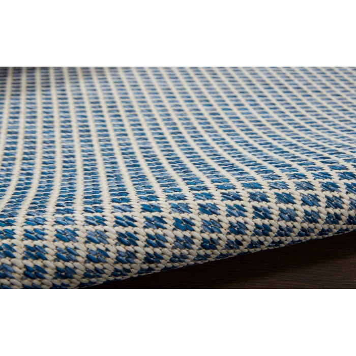 Nourison Courtyard Ivory Blue COU01 5 ft. Round Rug