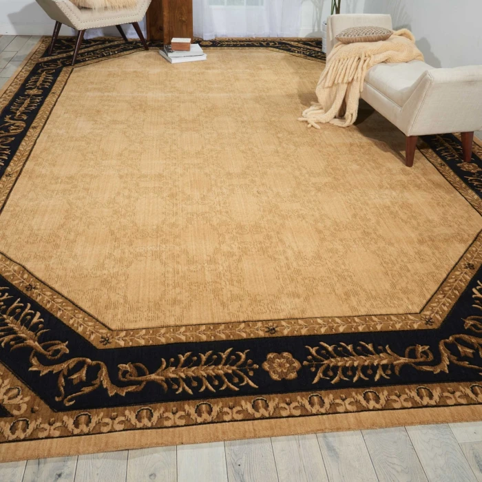 Nourison Home Vallencierre Beige Black VA35 9ft.9in. x 13ft.9in. Rect. Rug