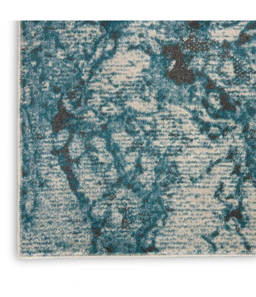 Nourison Maxell Area Rug MAE08 Ivory/Teal 3'10" x 5'10"