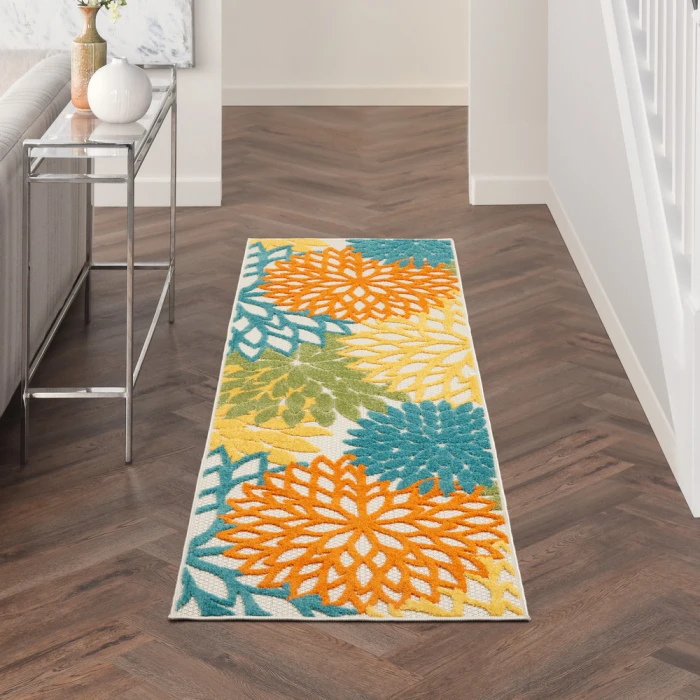 Nourison Aloha Area Rug ALH05 Turquoise Multicolor