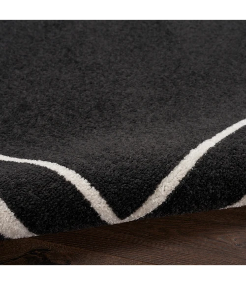 Nourison Home Nourison Essentials Black Ivory NRE02 2 ft. 2 in. X 12 ft. Rectangle Rug