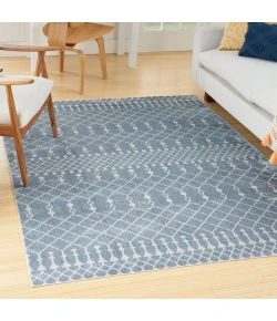 Nourison Home Astra Machine Washable ASW10 Blue 6 ft. 7 in. X 9 ft. Area Rug