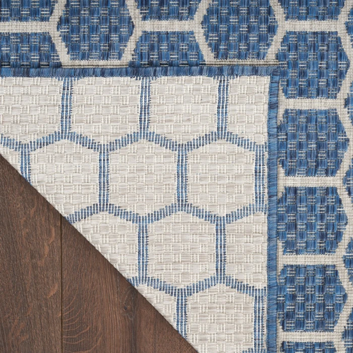 Nourison Twist Reversible Blue TWS01 8 ft. X 10 ft. Rect. Rug