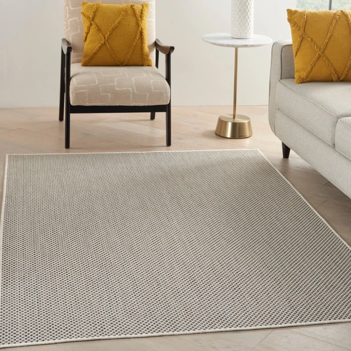 Nourison Courtyard Area Rug COU01-Ivory Charcoal