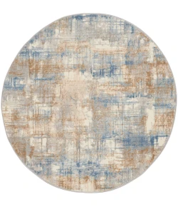 Calvin Klein CK950 Rush CK951 Blue Beige 4 ft. Round Area Rug
