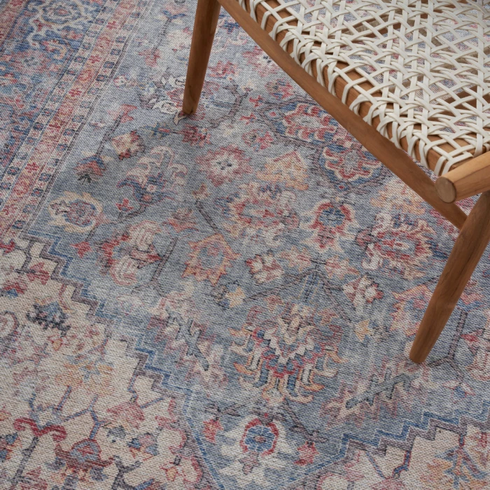 Nicole Curtis Machine Washable Series 1 Area Rug SR104 Blue/Multi