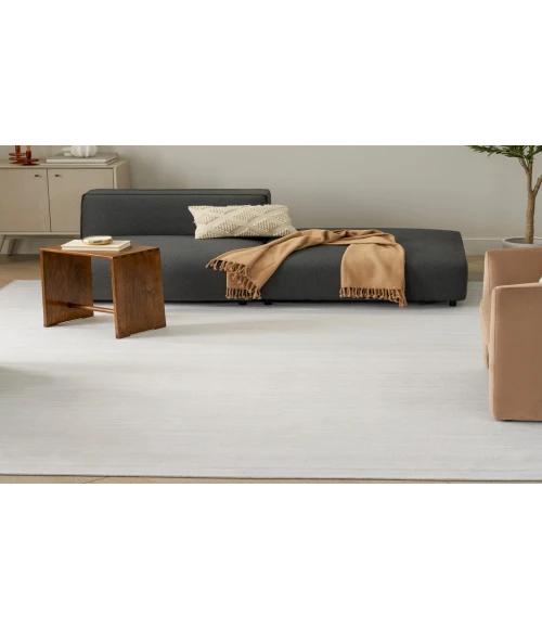 Nourison Washable Essentials Ivory Grey WAE01 7 ft. 10 in. X 9 ft. 10 in. Rectangle Rug