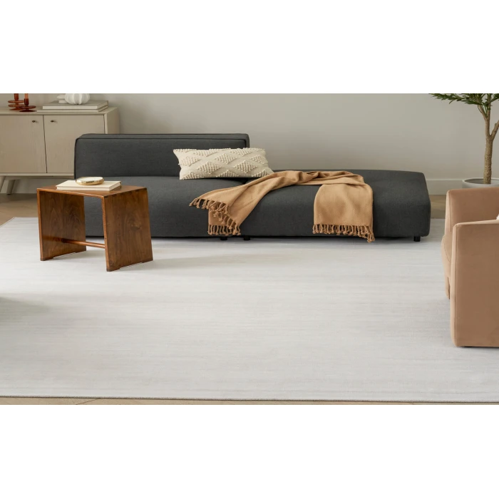 Nourison Washable Essentials Ivory Grey WAE01 7 ft. 10 in. X 9 ft. 10 in. Rectangle Rug