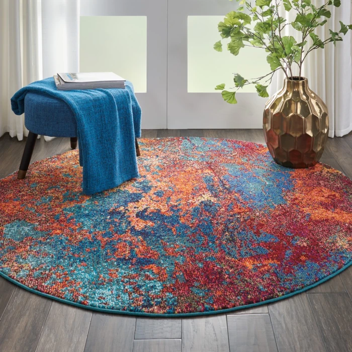 Nourison Celestial Round Area Rug CES08-Atlantic