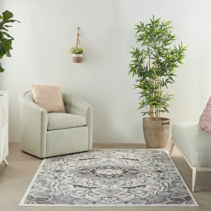 Nourison Elation Area Rug ETN09-Ivory Grey